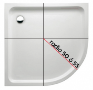 radio curva plato de ducha