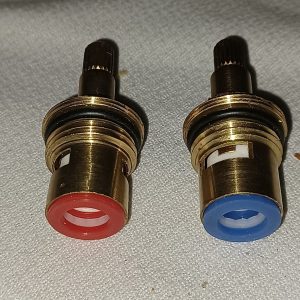 PAR DE MONTURA CERAMICA PARAGRIFERIA RETRO CROMO Y BRONCE